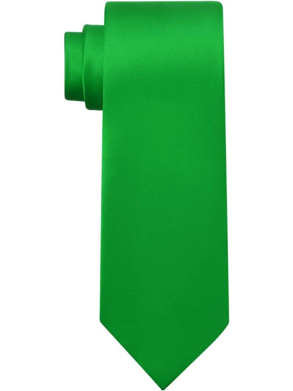 Men's Green Solid Microfiber Plain Formal Silk Necktie For Business Dress Tie